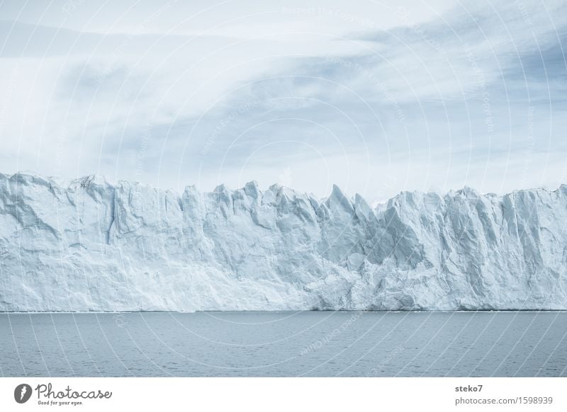 Die Mauer Wasser Klimawandel Eis Frost Gletscher Küste gigantisch kalt blau weiß Vergangenheit Vergänglichkeit Wandel & Veränderung Perito Moreno Gletscher
