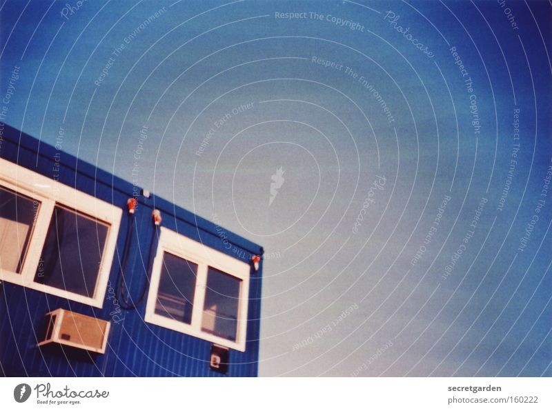 [HB 09.1] bremer baukultur bauen Baustelle Container Haus blau Lomografie Fenster Blick Aussicht Himmel Büro Arbeit & Erwerbstätigkeit Vogelperspektive