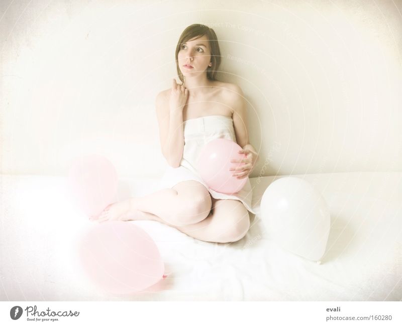 I'm nothing without you weiß Luftballon rosa Frau white balloons woman