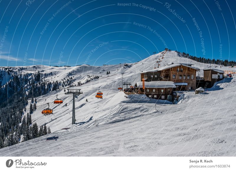Skihütte Ferien & Urlaub & Reisen Tourismus Ausflug Ferne Freiheit Winter Schnee Winterurlaub Berge u. Gebirge Wintersport Skifahren Himmel Hügel Gipfel