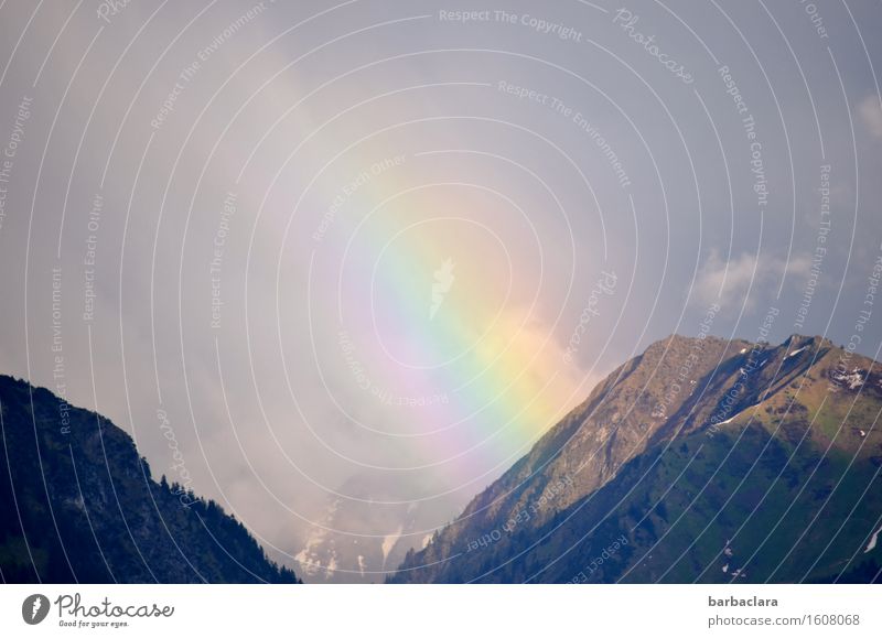 Transzendenz | Anfang und Ende Natur Landschaft Urelemente Erde Luft Himmel Wolken Klima Wetter Alpen Berge u. Gebirge Regenbogen leuchten mehrfarbig Stimmung
