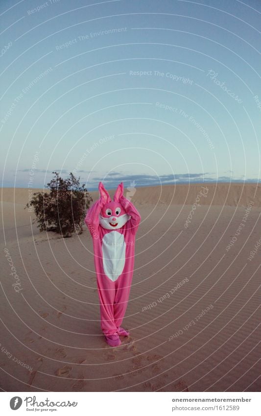 Lauscher auf! Kunst ästhetisch Hase & Kaninchen rosa Düne Wüste Sand Ohr Lauschangriff hören Musik Fell Kostüm Ferne Kreativität Eyecatcher Farbfoto mehrfarbig