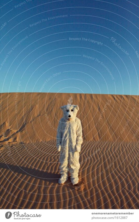 Stillstand Kunst Kunstwerk ästhetisch stagnierend Profil Reifenprofil Sand Wüste Irritation Klimawandel Fell Wärme Einsamkeit tierisch verkleidet Freude spaßig