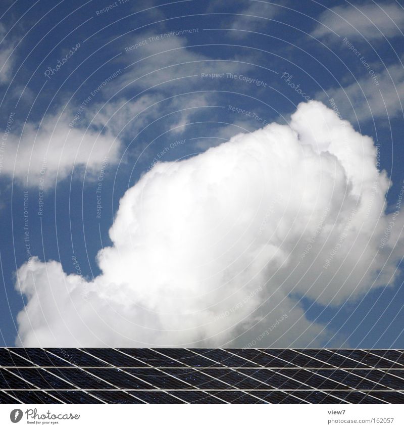 heiter bis wolkig Industrie Energiewirtschaft Technik & Technologie Erneuerbare Energie Sonnenenergie Himmel Wolken Linie Streifen authentisch einfach modern