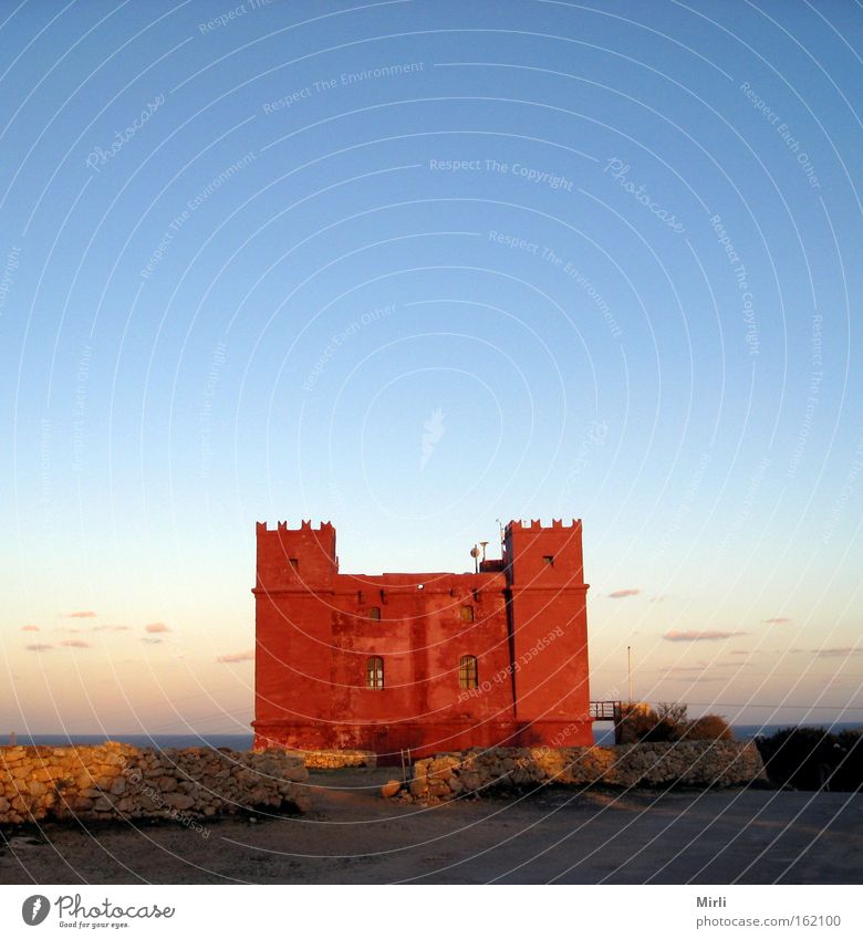 Roter Turm, Malta Burg oder Schloss historisch Marfa Ridge St. Agatha Turm Wachturm Befestigungsanlage