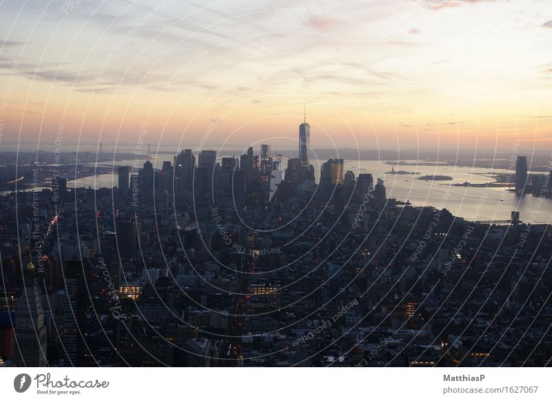 New York City / Manhatten Lifestyle Sightseeing Städtereise Architektur Landschaft Himmel Horizont Sonnenaufgang Sonnenuntergang Manhattan Amerika Hauptstadt