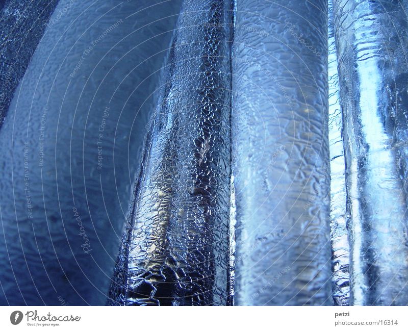 Eisvorhang kalt Lichteinfall wellig Vorhang Eiszeit blau gerippt Strukturen & Formen