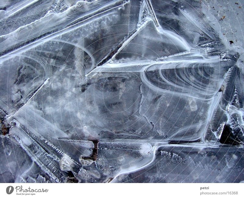 Eisschicht Natur Frost Straße ästhetisch außergewöhnlich dünn schön zerbrechlich Farbfoto Außenaufnahme Muster Vogelperspektive