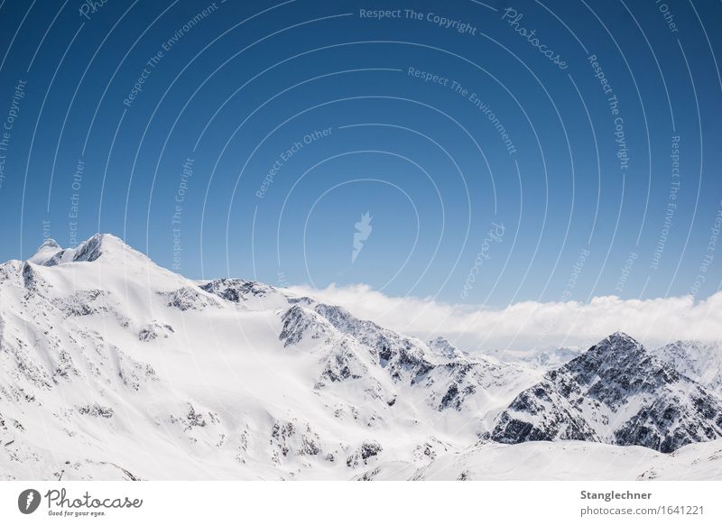 Weißes Glück Umwelt Natur Landschaft Himmel Wolken Winter Schönes Wetter Eis Frost Schnee Berge u. Gebirge stubai Bundesland Tirol Gipfel Schneebedeckte Gipfel