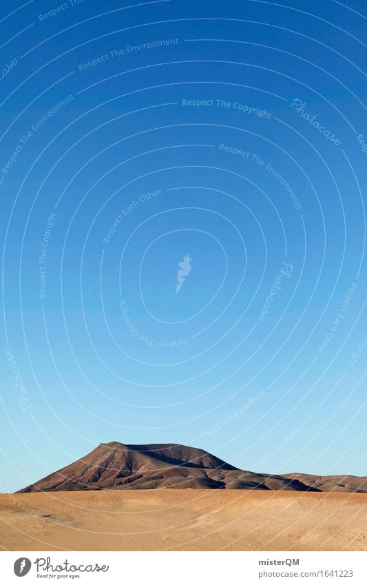 Sandweite III Kunst Kunstwerk ästhetisch Wüste Berge u. Gebirge Fuerteventura Vulkan Vulkankrater Vulkaninsel Blauer Himmel Sommer Ferne Farbfoto mehrfarbig