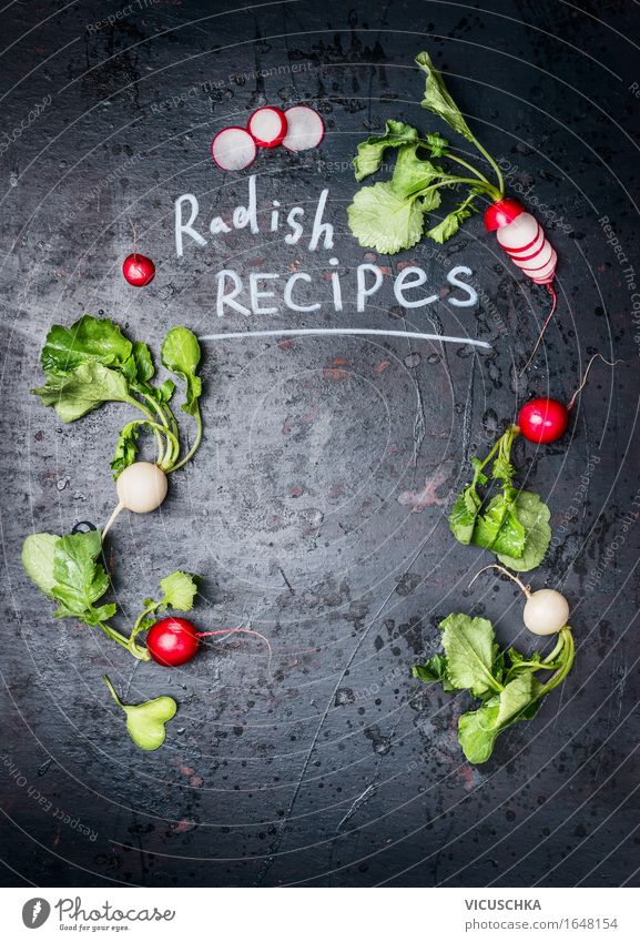 Hintergrund für Radieschen Rezepte Lebensmittel Gemüse Salat Salatbeilage Ernährung Bioprodukte Vegetarische Ernährung Diät Stil Design Gesunde Ernährung Tisch