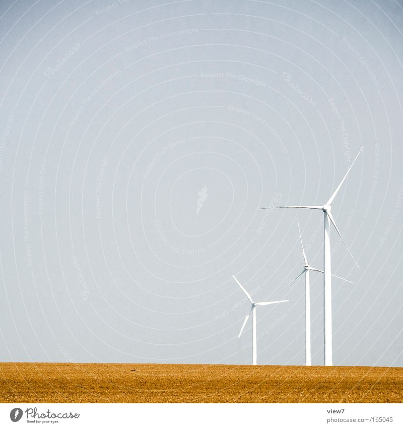 Windenergie Technik & Technologie Energiewirtschaft Erneuerbare Energie Windkraftanlage Natur Landschaft Himmel Wolkenloser Himmel Feld