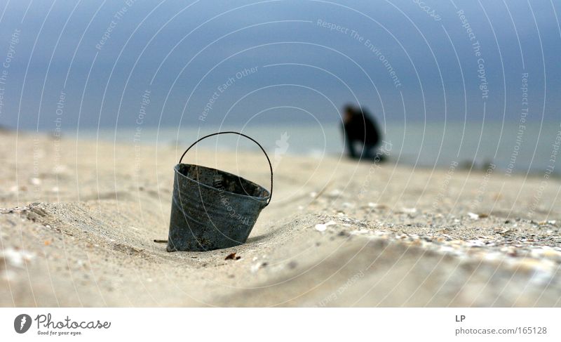 Suche Mensch maskulin Mann Erwachsene 1 Kunst Medien Printmedien Natur Landschaft Sand Wasser Himmel Horizont Wetter Schönes Wetter Küste Strand Nordsee Ostsee
