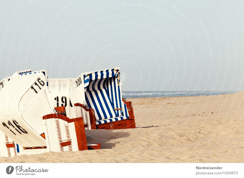 Nordseestrand Schwimmen & Baden Ferien & Urlaub & Reisen Tourismus Sommer Sommerurlaub Sonne Sonnenbad Strand Meer Sand Wasser Wolkenloser Himmel Schönes Wetter
