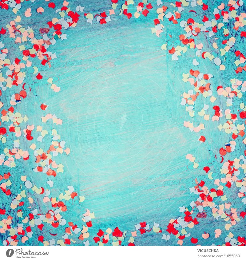 Blau türkis Party Confetti Hintergrund Stil Design Freude Veranstaltung Feste & Feiern Karneval Silvester u. Neujahr Hochzeit Geburtstag Hintergrundbild Rahmen