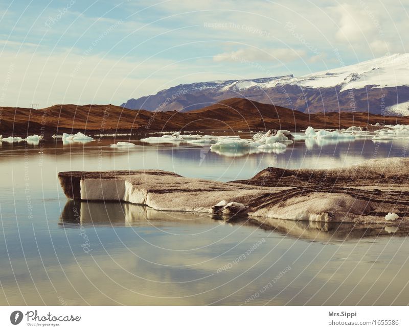 Unglaubliches Island Ferien & Urlaub & Reisen Ausflug Landschaft Urelemente Wasser Himmel Herbst Klima Wetter Eis Frost See Gletscher Meer Jökulsárlón