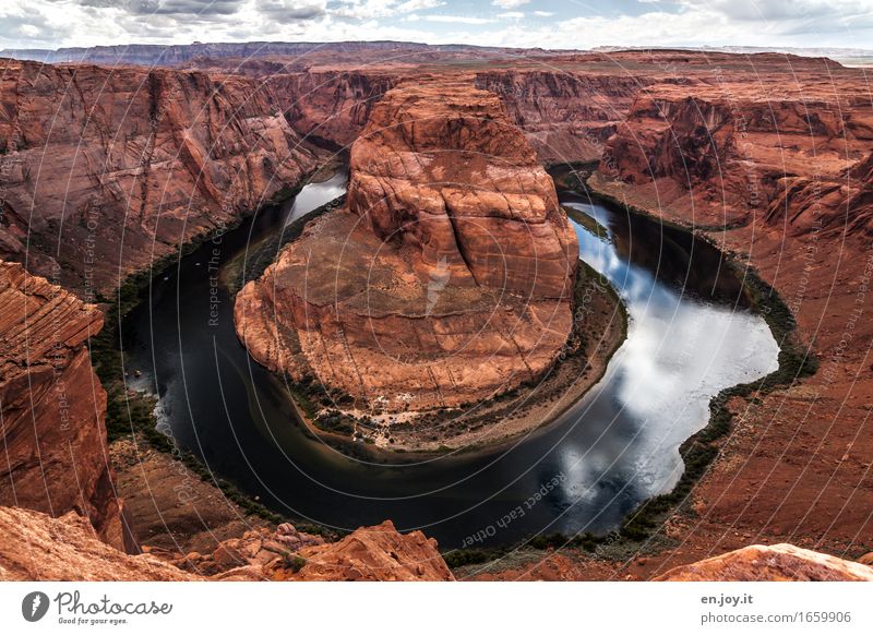 Wasser schlägt Stein Ferien & Urlaub & Reisen Umwelt Natur Landschaft Horizont Klima Klimawandel Felsen Schlucht Glen Canyon Grand Canyon Fluss Colorado River