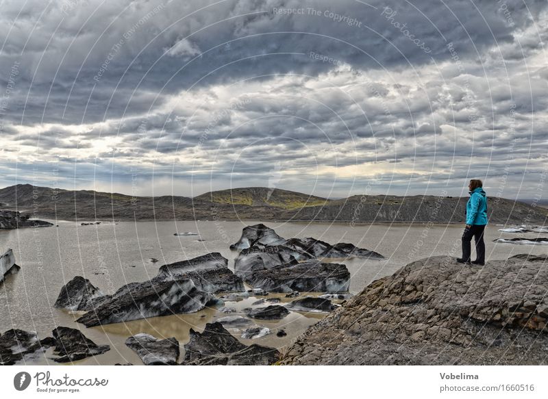Gletscherlagune am Vatnajökull Ferien & Urlaub & Reisen Tourismus Ausflug Abenteuer Ferne Sightseeing wandern Frau Erwachsene 1 Mensch 45-60 Jahre Natur