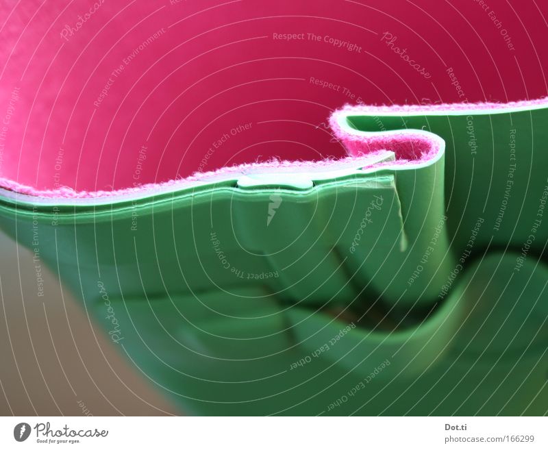 Einstieg Farbfoto mehrfarbig Innenaufnahme Detailaufnahme Menschenleer Stil Bekleidung Gummistiefel verrückt grün rosa Kautschuk Innenfutter Rand Riegel