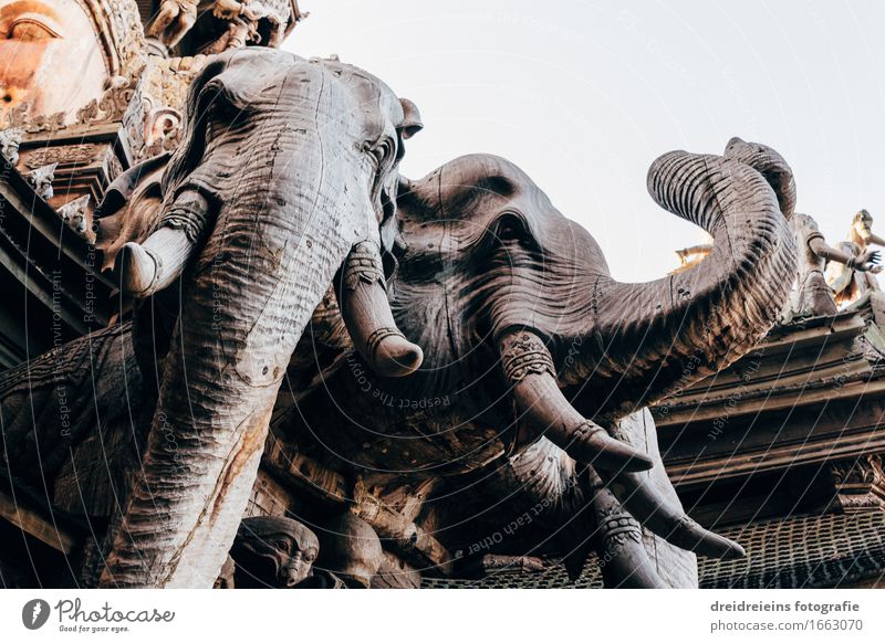 Elefantentempel. Bauwerk Tempel Sehenswürdigkeit Holz außergewöhnlich Vertrauen Sicherheit Schutz Geborgenheit Sympathie friedlich Opferbereitschaft