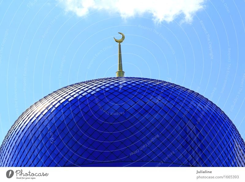 Dach des Islam-Tempels Stil Mond Gebäude Architektur Religion & Glaube Minarett Moschee Konstruktion Dom Farbfoto