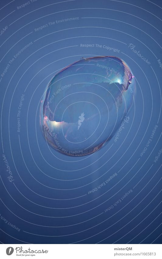 Blue Bubble. Kunst Kunstwerk ästhetisch Blase leicht Seifenblase Blauer Himmel Strukturen & Formen Design Farbfoto mehrfarbig Außenaufnahme Detailaufnahme