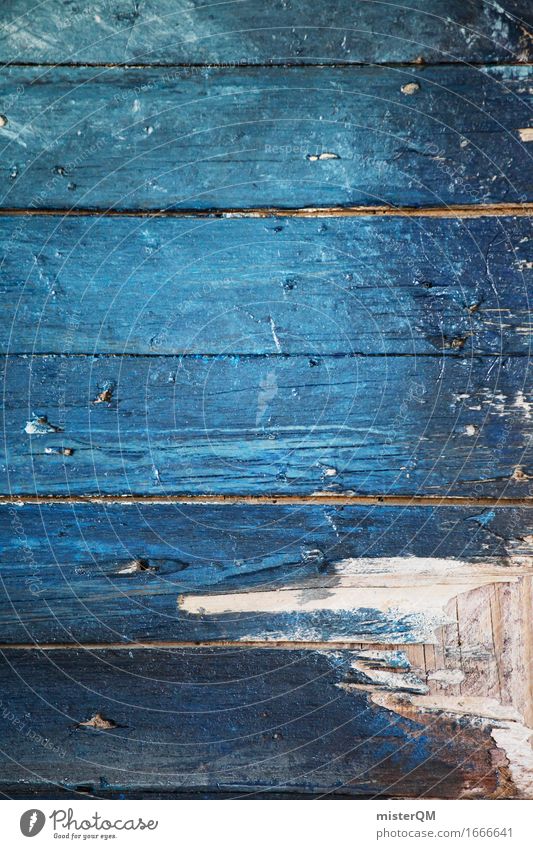 Blaue Planke I Kunst Kunstwerk ästhetisch Holz Holzbrett Holztisch Holzfußboden blau Holzplatte holzig Schneidebrett altmodisch Stil Schiffsplanken Farbfoto
