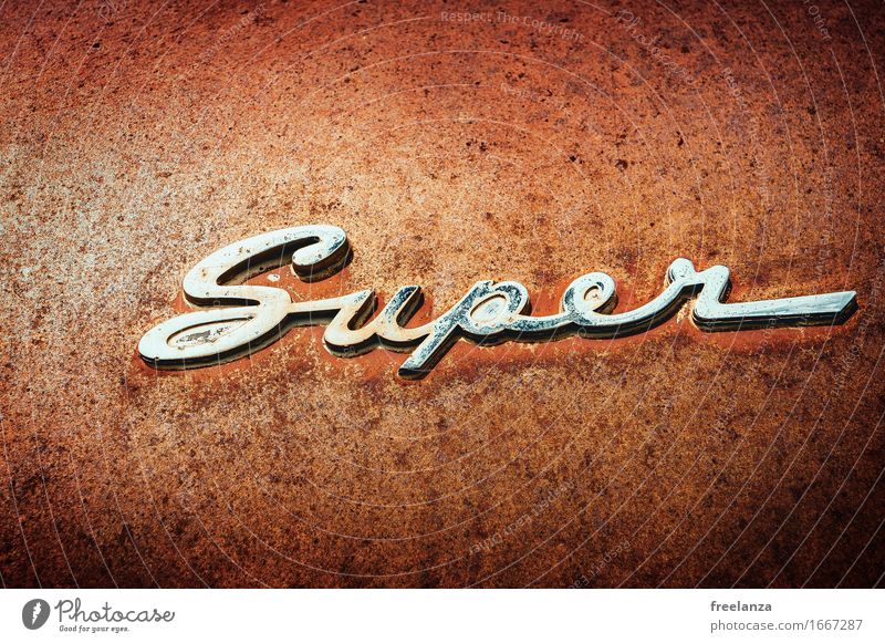 Super Metall Rost Schriftzeichen ästhetisch gut historisch einzigartig retro braun silber Design Farbe Stimmung Prima Außenaufnahme Detailaufnahme