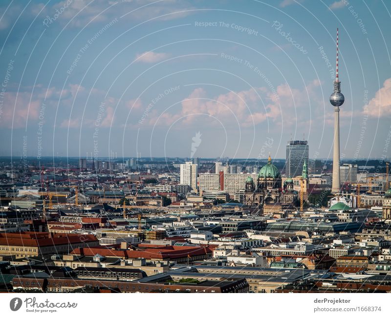Berliner Skyline in der Sonne Ferien & Urlaub & Reisen Tourismus Ausflug Abenteuer Ferne Freiheit Sightseeing Städtereise Hauptstadt Stadtzentrum Bauwerk