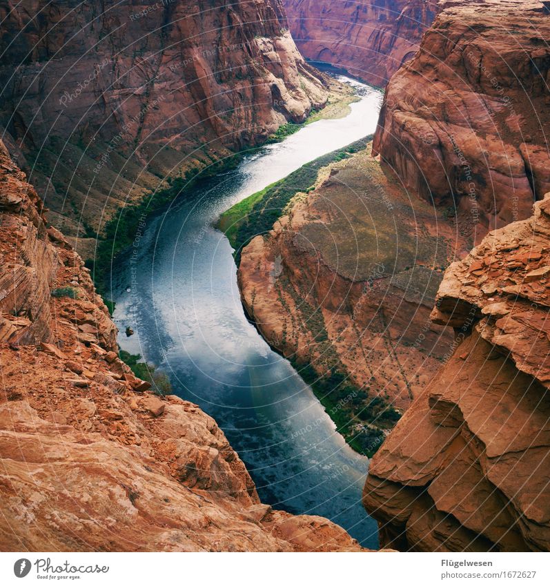 Horseshoe Bend (Arizona) [3] schön Ausflug Berge u. Gebirge Landschaft Wasser Fluss Sehenswürdigkeit berühren Aussicht USA Nationalpark Amerika Page