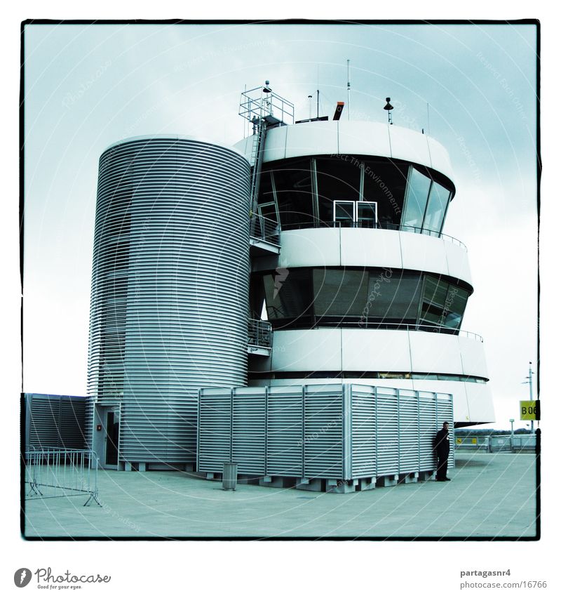 Tower Sicherheit Radarstation Gebäude Beton Luftverkehr Flughafen Turm modern