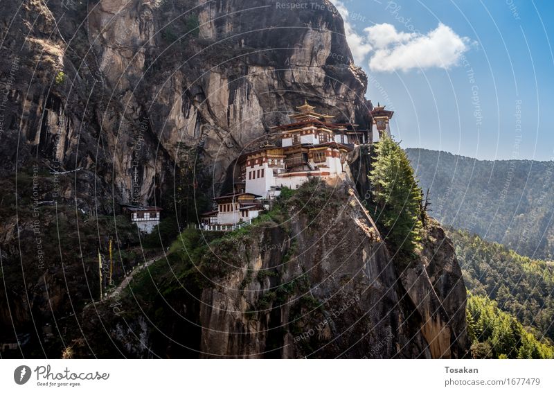 Das Kloster Taktshang-Lhakhang-Kloster (Tigernest) in Bhutan Ferien & Urlaub & Reisen Berge u. Gebirge Asien Sehenswürdigkeit Wahrzeichen Taktsang Kloster