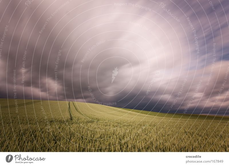 wolkenfetzen VI Farbfoto Außenaufnahme Menschenleer Abend Schatten Kontrast Bewegungsunschärfe Starke Tiefenschärfe Zentralperspektive Weitwinkel Umwelt Natur