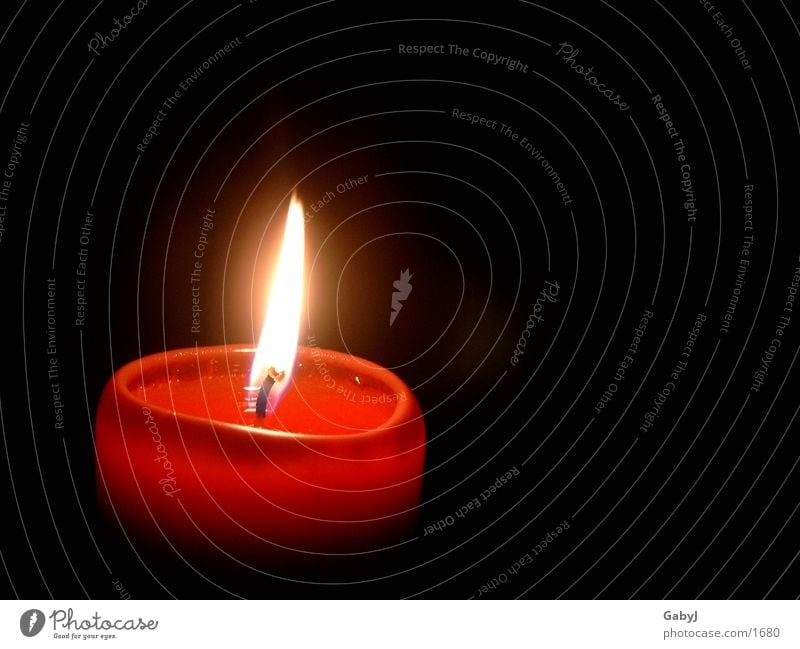 Advent Kerze Kerzenschein dunkel rot Licht gemütlich Brand Häusliches Leben Weihnachten & Advent Lampe candle light