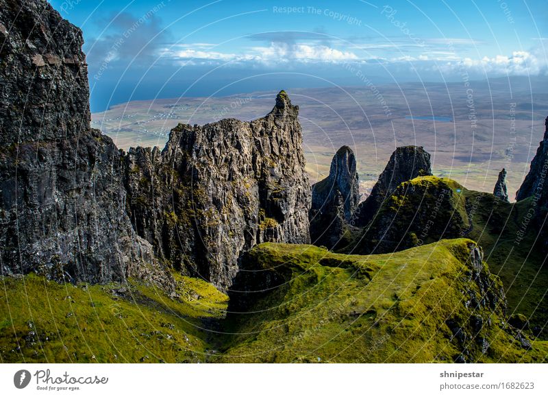 The Quiraing, Isle of Skye, Scotland Whiskey Leben Ferien & Urlaub & Reisen Tourismus Abenteuer Berge u. Gebirge wandern Klettern Bergsteigen Umwelt Natur