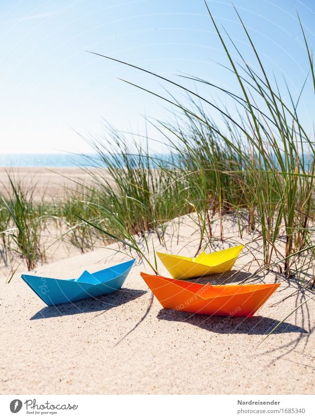 Sommerzeit Lifestyle Spielen Basteln Ferien & Urlaub & Reisen Sommerurlaub Strand Meer Sand Wolkenloser Himmel Sonne Schönes Wetter Gras Nordsee Ostsee