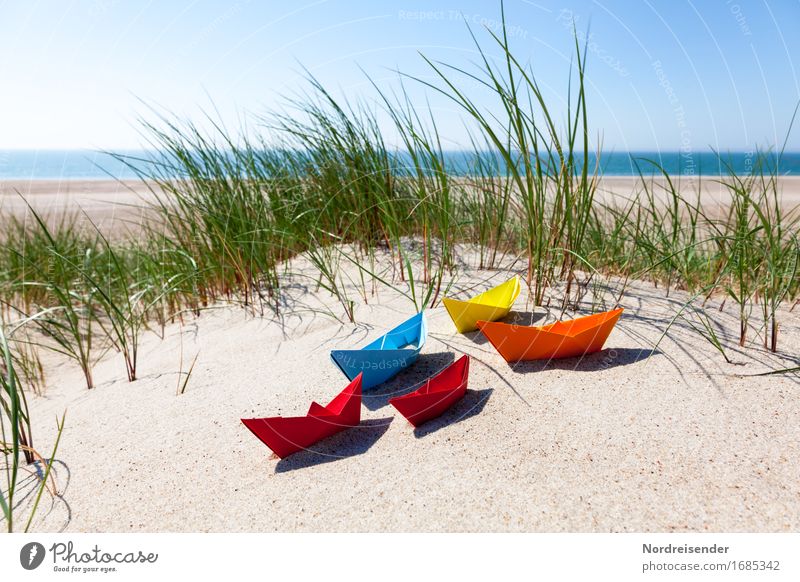 Sommerzeit Spielen Basteln Ferien & Urlaub & Reisen Sommerurlaub Strand Meer Sand Wasser Wolkenloser Himmel Sonne Schönes Wetter Nordsee Ostsee Schifffahrt