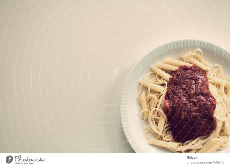 Pasta Teigwaren Backwaren Ernährung Geschirr Teller Küche Restaurant Gastronomie rot Appetit & Hunger pasta Spaghetti Nudeln tomatensauce tomatensoße Bolognese