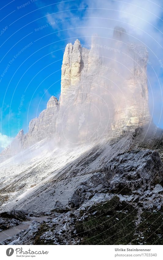 Drei Zinnen Südwand 1 Ferien & Urlaub & Reisen Tourismus Ausflug Abenteuer Sommer Berge u. Gebirge wandern Umwelt Natur Landschaft Himmel Schönes Wetter Nebel