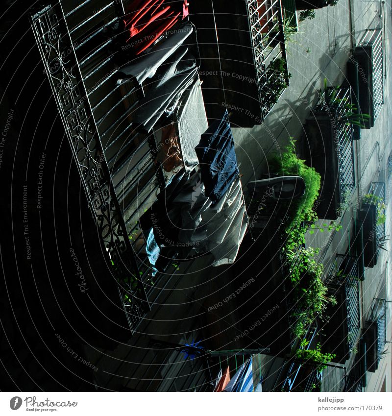 barca balkon Farbfoto Außenaufnahme Menschenleer Tag Schatten Kontrast Froschperspektive Blick nach oben Lifestyle Altstadt Haus Architektur Mauer Wand Fassade