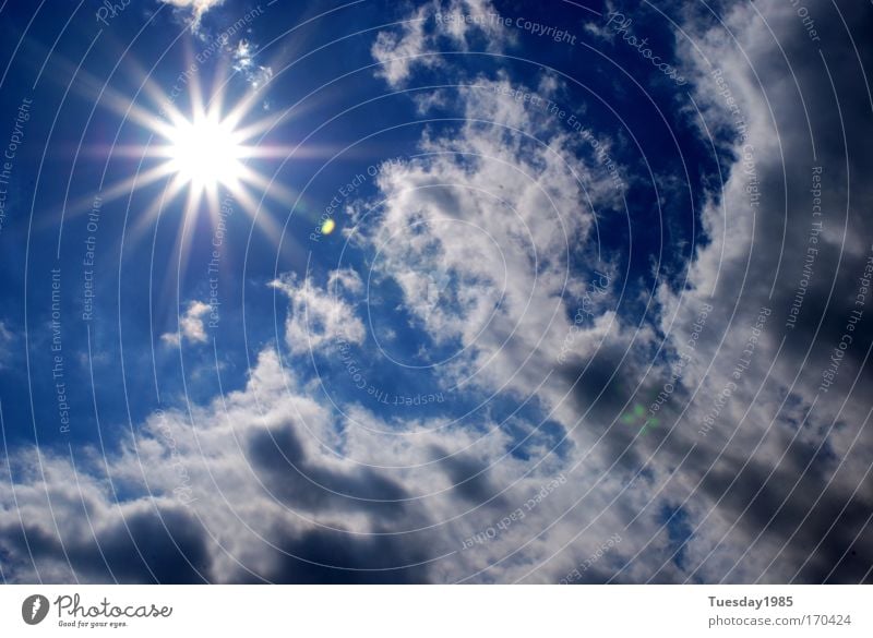Sunlightexpress Himmel Wolken Sonne Sonnenlicht Sommer Schönes Wetter Klima Energiewirtschaft Farbfoto Außenaufnahme Licht Sonnenstrahlen Tag