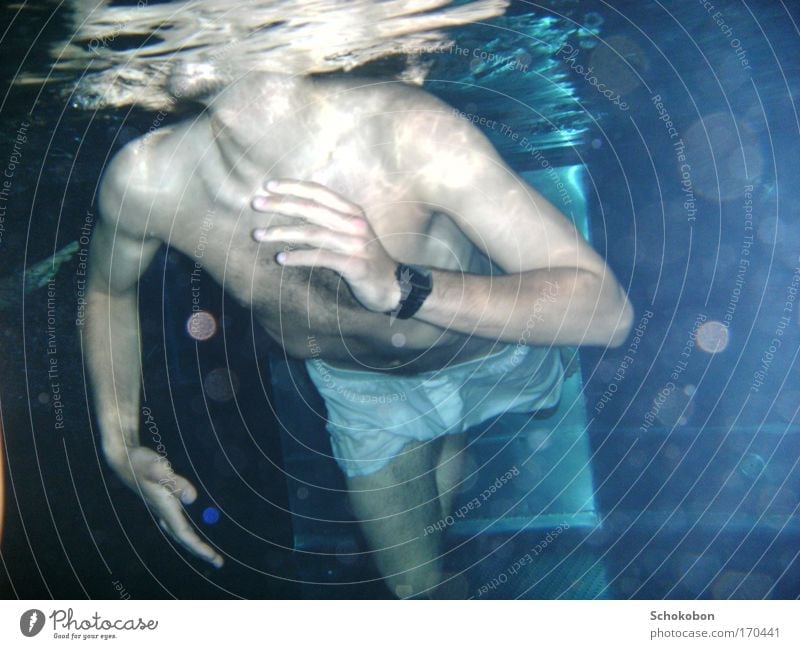 man under water 1 Körper Haut Wellness Erholung ruhig Schwimmen & Baden Freizeit & Hobby Ferien & Urlaub & Reisen Freiheit Meer Schwimmbad Mensch maskulin