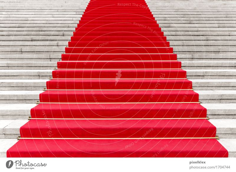 Roter Teppich II Reichtum elegant Stil Party Veranstaltung ausgehen Feste & Feiern Kultur Show Konzert Oper Opernhaus Treppe Bekanntheit Erfolg rot Freitreppe