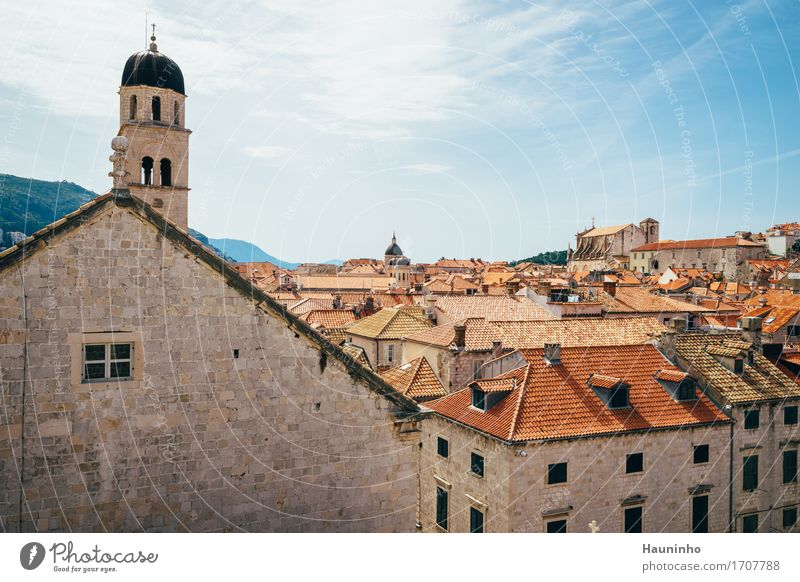 Dubrovnik Vl Ferien & Urlaub & Reisen Tourismus Sightseeing Städtereise Himmel Wolken Sommer Schönes Wetter Berge u. Gebirge Kroatien Stadt Hafenstadt