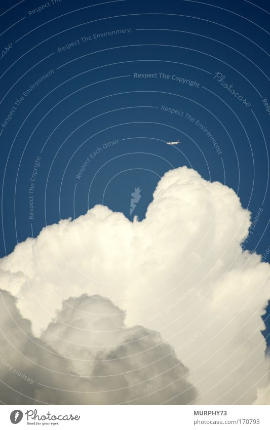 Über den Wolken... oder flieg kleiner Flieger... Farbfoto mehrfarbig Außenaufnahme Luftaufnahme Menschenleer Textfreiraum links Textfreiraum rechts