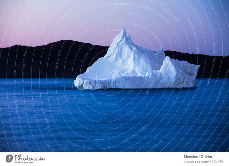 Eisberg Umwelt Natur Landschaft Wasser Frost ästhetisch Zusammensein groß Unendlichkeit kalt blau violett weiß Kanada Neufundland Twillingate Farbfoto