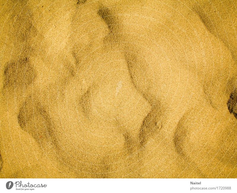Der Sand am Strand Sommer Meer gelb Hintergrund Staubwischen Gral Pulver Farbfoto Makroaufnahme Menschenleer Tag