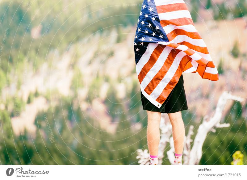 Patriotismus, Patridiotie Zeichen Freiheit Stars and Stripes Oregon USA Fahne Symbole & Metaphern hegemonie dominant Farbfoto Außenaufnahme Textfreiraum links
