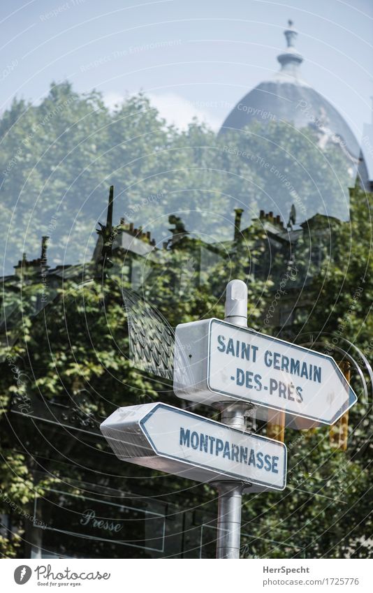 Pariser Impression Frankreich Hauptstadt Stadtzentrum Haus Dach Schriftzeichen Schilder & Markierungen außergewöhnlich Doppelbelichtung Montparnasse