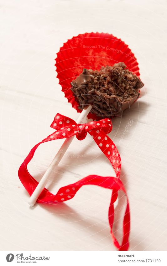 Cakepop Cakepops Pops Lollipop Kuchen Süßwaren rund rot Schleife Weihnachten & Advent Geschenkband Punkt gepunktet Schokolade Kuvertüre glasur Streusel Zucker